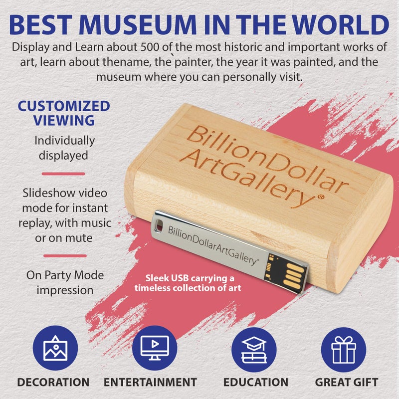 BillionDollarArtGalleryÂ® Transform your TV Into Wall Art | Display 500 Of The World's Most Iconic Paintings | Art TV | Unique Gift | Home DÃ©cor | Living Room Decor | Wall Art - Image 4